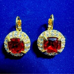 Joan Rivers Ruby CZ Changeable Clip Earrings